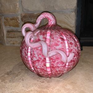 Decorative Glass Pumpkin Pink